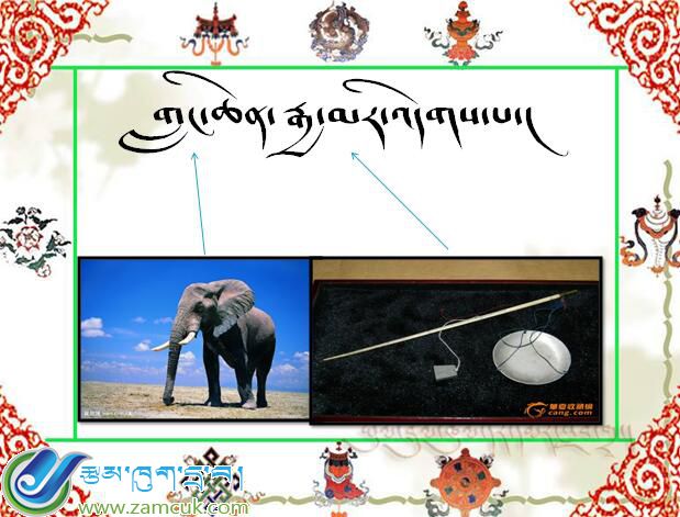 巴青县玛如乡完小二年级下学期藏语文《གླང་ཆེན་རྒྱ་མར་འདེགས་པ་》课件