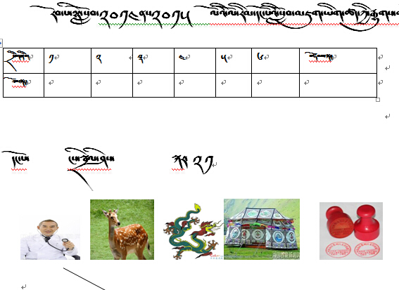小学一年级上学期藏语文期末考试试卷